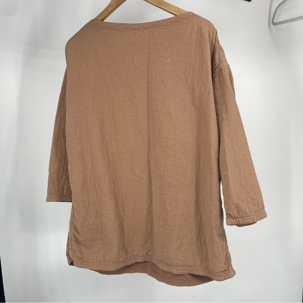 Black Crane neutral tone cotton line. Oversized tunic top XS